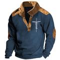 Jesus Hoodie Mens Graphic Prints Faith Daily Casual Vintage Retro 3D Sweatshirt Pullover Vacation Going Out Streetwear Sweatshirts Black Blue Brown Long Green