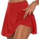 Women's Shorts Skort Butterfly Shorts Cotton Blend Plain Short Stretchy Mid Waist Shorts Daily Rose red-black Black S M