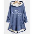 Women's Hoodie Sweatshirt Pullover Sherpa Fleece Lined Letter Casual Sports Print Button Front Pocket Pink Blue Gray Warm Funny Fuzzy Hoodie Long Sleeve Top Micro-elastic Fall Winter