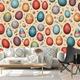 Easter Egg Chicken 3D Wallpaper Roll Mural Wall Covering Sticker Peel and Stick Removable PVC/Vinyl Material Self Adhesive/Adhesive Required Wall Decor for Living Room Kitchen Bathroom