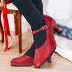 Women's Heels Pumps Vintage Shoes Comfort Shoes Party Outdoor Daily Kitten Heel Round Toe Elegant Vintage Fashion Leather Cowhide Buckle Ankle Strap Silver Dark Red Black