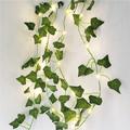 Artificial Plants LED String Light 2M 1/3/6 Pack Creeper Green Leaf Home Wedding Outdoor Ivy Vine Decoration Lamp DIY Hanging Garden Patio Yard (without Battery)