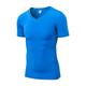 Men's Compression Shirt Running Shirt Short Sleeve Tee Tshirt Athletic Athleisure V Neck Spandex Breathable Quick Dry Soft Fitness Gym Workout Performance Sportswear Activewear Fashion Black White