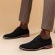 Men's Oxfords Brogue Walking Casual Daily Leather Comfortable Booties / Ankle Boots Loafer Black Grey Desert yellow Black Spring Fall