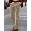 Men's Dress Pants Trousers Suit Pants Velvet Pants Pocket Plain Comfort Breathable Outdoor Daily Going out 100% Cotton Fashion Casual Red Blue