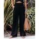 Women's Bootcut Culottes Wide Leg Wide Leg Chinese Style Maillard Side Pockets Wide Leg Full Length Micro-elastic Mid Waist Fashion coastalgrandmastyle Casual Weekend Black White S M Summer Spring