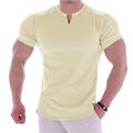 Men's T shirt Tee Gym Shirt Compression Shirt Training Shirt Workout Shirts V Neck Short Sleeve Training Street Fitness Casual Daily Gym Quick dry High Stretch Sweat wicking Soft Plain Black White