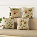 Flower Bird Butterfly Double Side Pillow Cover 4PC Soft Decorative Pillowcase for Bedroom Livingroom Sofa Couch Chair Machine Washable