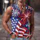 Men's Tank Top Vest Top Sleeveless T Shirt for Men Graphic National Flag V Neck Clothing Apparel 3D Print Sports Running Sleeveless 3D Print Designer Casual Muscle