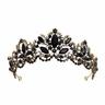 Baroque Crowns for Women Queen Crown Gothic Tiara Crystal Crown for Women Princess Tiara for Girls Vintage Tiara for Wedding Crown for Brides (Black)