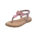 Girls' Sandals Daily Slingback School Shoes PU Non-slipping Big Kids(7years ) Little Kids(4-7ys) School Birthday Gift Beach Walking Shoes Outdoor Sequin Flower Sequins Silver Pink Gold Fall Spring