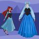 The Little Mermaid Ariel Princess Dress Women's Movie Cosplay Cosplay Blue Dress Bow