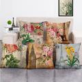Set of 5 Decorative Pillow Covers for Couch, Sofa, or Bed Modern Quality Design Leaves Floral Country Cotton / Faux Linen Throw Pillow Cover for Sofa Couch Bed Chair