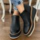 Women's Boots Platform Boots Plus Size Outdoor Daily Booties Ankle Boots Fall Platform Wedge Heel Round Toe Vintage Casual Minimalism Walking PU Zipper Light Brown Dark Brown Black