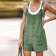 Women's Fashion Streetwear Overalls Short Pants Daily Weekend Inelastic Plain Linen / Cotton Blend Breathable Soft Mid Waist Loose Green Black Army Green Fuchsia Khaki S M L XL XXL