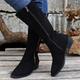 Women's Boots Cowboy Boots Suede Shoes Plus Size Outdoor Daily Leopard Knee High Boots Winter Block Heel Chunky Heel Round Toe Vintage Casual Minimalism Faux Leather PU Zipper Black Brown Gray