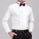 Men's Shirt Button Up Shirt Black White Long Sleeve Plain Lapel Spring Fall Wedding Party Clothing Apparel Pleats