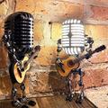 Model USB Wrought iron Retro Desk lamp Decorations Robot Microphone for playing guitar