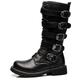 Men's Boots Combat Boots Retro Motorcycle Boots Mid-Calf Boots Vintage Daily PU Mid-Calf Boots Lace-up 555 (cotton lining) Summer Fall Winter