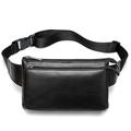 Genuine Leather Men's Waist Bag Single Shoulder Bag Cross Body Waist Crotch Bag Male Fanny Pack Portable Mobile Phone Purse Multi-pocket Sports Male Bag