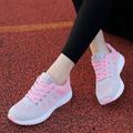 Women's Sneakers Running Shoes Athletic Non-slip Flyknit Cushioning Breathable Lightweight Soft Running Jogging Rubber Knit Summer Spring Black White Pink Black White