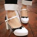 Women's Heels Wedding Shoes Pumps Boho Bohemia Beach Brogue Heel Sandals Party Outdoor Daily Color Block Summer Cone Heel Round Toe Elegant Vacation Cute Leather Buckle Black White Pink