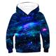 Kids Boys' Hoodie Sweatshirt Long Sleeve Optical Illusion With Pockets Blue Purple Green Children Tops 2-12 Years