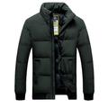 Men's Winter Coat Winter Jacket Puffer Jacket Quilted Jacket Pocket Zipper Pocket Going out Casual Daily Hiking Windproof Warm Winter Pure Color Black Red Green Gray Puffer Jacket