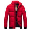 Men's Winter Coat Winter Jacket Puffer Jacket Quilted Jacket Pocket Zipper Pocket Going out Casual Daily Hiking Windproof Warm Winter Pure Color Black Red Green Gray Puffer Jacket