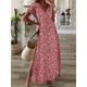 Women's A Line Dress Floral Dress Summer Dress Floral Ditsy Floral Split Print V Neck Maxi long Dress Daily Vacation Short Sleeve Summer Spring