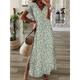 Women's A Line Dress Floral Dress Summer Dress Floral Ditsy Floral Split Print V Neck Maxi long Dress Daily Vacation Short Sleeve Summer Spring