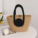 Women's Tote Hobo Bag Straw Holiday Beach Large Capacity Breathable Multi Carry Solid Color Black White Coffee