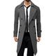 Men's Winter Coat Overcoat Peacoat Trench Coat Formal Business Winter Polyester Warm Outerwear Clothing Apparel Coats / Jackets Solid Color Vintage Style Notch lapel collar