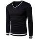 Men's Sweater Pullover Sweater Jumper Jumper Ribbed Knit Regular Slim Fit Knit Stripe V Neck Modern Contemporary Work Daily Wear Clothing Apparel Fall Winter Black White M L XL