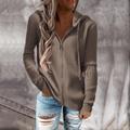 Women's Cardigan Classic Style Solid Color Basic Casual Cotton Long Sleeve Sweater Cardigans Hooded Fall Winter Tan grey blue Blue