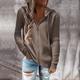 Women's Cardigan Classic Style Solid Color Basic Casual Cotton Long Sleeve Sweater Cardigans Hooded Fall Winter Tan grey blue Blue