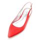 Women's Wedding Shoes Plus Size Bridal Shoes Flat Heel Slingback Heel Pointed Toe Minimalism Satin Buckle Black White Ivory