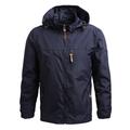 Men's Outdoor Jacket Shell Jacket Windcheater Jacket Sport Daily Wear Windbreaker Outdoor Embroidered Zipper Spring Fall Solid Color Gymnatics Comfort Hooded Black Khaki Army Green Dark Blue Grey