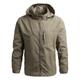 Men's Outdoor Jacket Shell Jacket Windcheater Jacket Sport Daily Wear Windbreaker Outdoor Embroidered Zipper Spring Fall Solid Color Gymnatics Comfort Hooded Black Khaki Army Green Dark Blue Grey