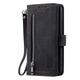Phone Case For Samsung Galaxy Z Fold 5 Z Fold 4 Z Fold 3 Wallet Case Zipper Full Body Protective with Wrist Strap Solid Color PU Leather