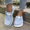 Women's Sneakers Boat Shoes Canvas Shoes Plus Size Canvas Shoes Platform Sneakers Outdoor Daily Solid Color Color Block Summer Flat Heel Round Toe Casual Preppy Running Tennis Shoes Canvas Microfiber