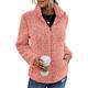 Women's Zip Up Sweatshirt Fleece Jacket Fleece Solid Color Valentine's Day Street Pocket Zip Up Black Pink Navy Blue Vintage Teddy Sherpa Fleece V Neck Long Sleeve Top Micro-elastic Fall Winter