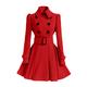 Women's Winter Coat Warm Breathable Party Christmas Daily Going out Button Pocket Double Breasted Turndown Elegant Contemporary Lady Formal Solid Color Regular Fit Outerwear Long Sleeve Fall Winter