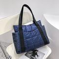 Women's Tote Shoulder Bag Gym Bag Nylon Outdoor Daily Travel Zipper Large Capacity Lightweight Solid Color Quilted Black Blue Brown