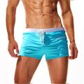 Men's Swim Shorts Swim Trunks Quick Dry with Mesh Lining Board Shorts Drawstring Zipper Pocket Breathable Bottoms - Swimming Surfing Beach Water Sports Solid Colored Spring Summer