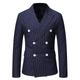 Men's Casual Blazer Regular Regular Fit Pinstripe Blazer Black Navy Blue Gray 2024