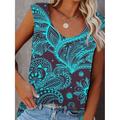 Women's Tank Top Graphic Butterfly Casual Red Royal Blue Blue Print Sleeveless Basic V Neck Regular Fit