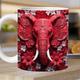 Elephant Mug, Elephant Print Mug, 3D Elephant Mug, 3d Printed Mugs, Ceramic Elephant Print Mug, 3D Elephant Coffee Mug, Sisterhood Friendship Elephant Ornament for Women Tribe