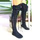 Women's Boots Combat Boots Plus Size Lace Up Boots Outdoor Daily Solid Color Over The Knee Boots Thigh High Boots Winter Hidden Heel Round Toe Fashion Industrial Style PU Lace-up Black Pink Blue