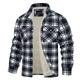 Men's Shirt Jacket Shacket Flannel Fleece Jacket Outdoor Daily Wear Warm Button Pocket Fall Winter Color Block Fashion Streetwear Lapel Regular Black Navy Blue Green Khaki Claret-red Jacket